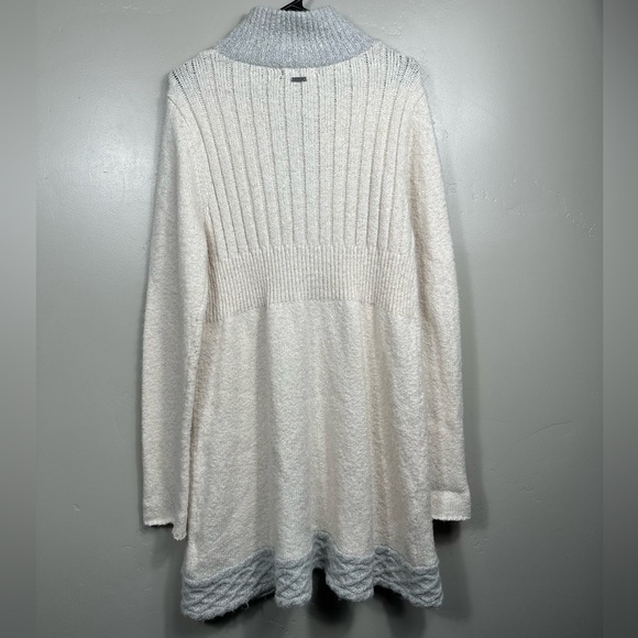 PrAna Angelic Duster Cardigan Sweater in Grey / White Size XL - Picture 3 of 8